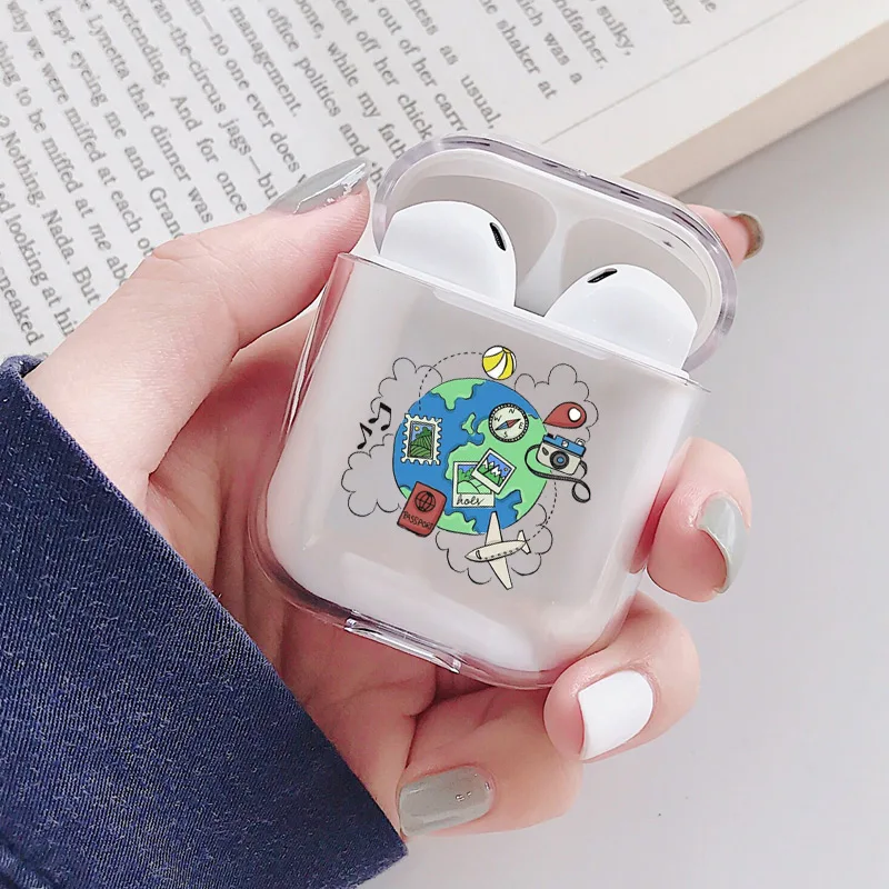 Мягкий силиконовый милый Чехол Air Pods для Apple airpods чехол роскошный Мультфильм Путешествие самолет гей Airpods чехол в наушниках аксессуары