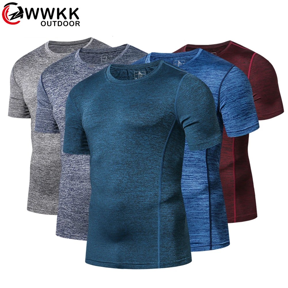 

Men Fashion T Shirt Breathable Quick Dry Tops Climbing Hiking Shirt/Tees Male Sport 5XL Plus Size Hot Fitness Compression Shirts