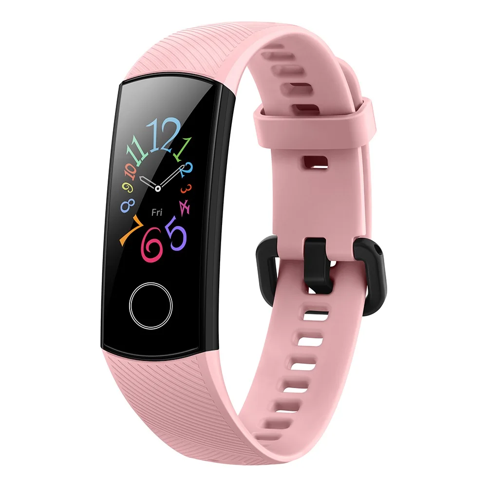 Розовый HUAWEI Honor Band 5 умный браслет с кислородом крови AMOLED фитнес-трекер Шагомер монитор сердечного ритма во время сна водонепроницаемый Wirstband - Цвет: Розовый
