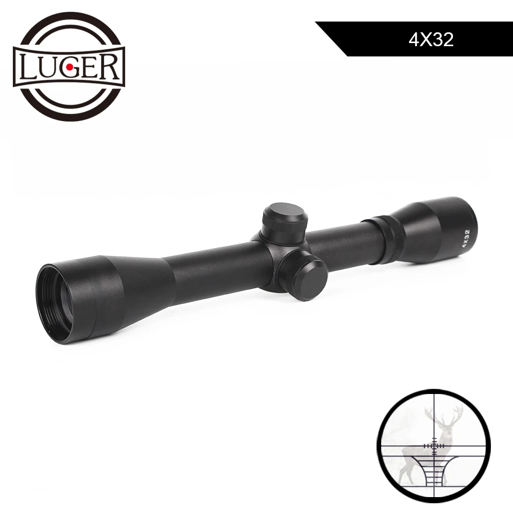 Охотничий оптический прицел LUGER 4X32 с одной трубкой проводной дальномер