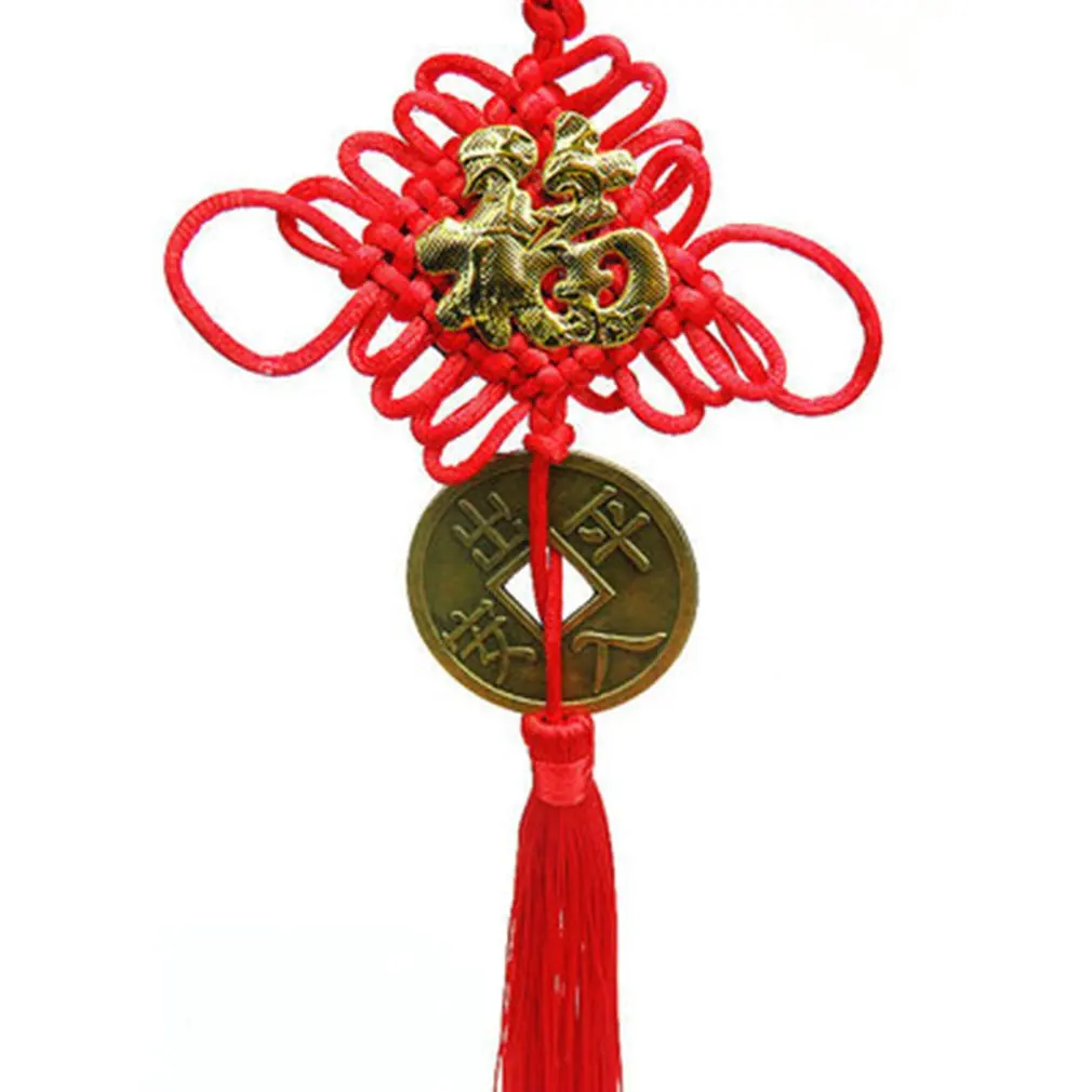 Creative Handmade Chinese Knot Copper Coin Tassels Car Hanging Ornaments Festivals Supplies Home Decoration | Дом и сад