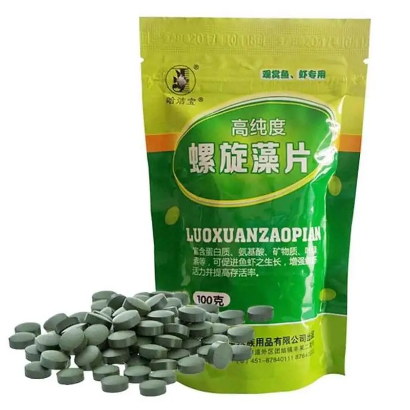 

100g Pet Fish Healthy Food Spirulina Natural Plants Algae Tablets Catfish Tropical Fish Feed Food