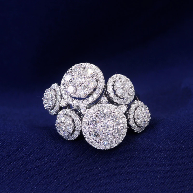 Tianyu великолепные драгоценные камни 2 07 карата DEF кольцо с круглым муассанитом