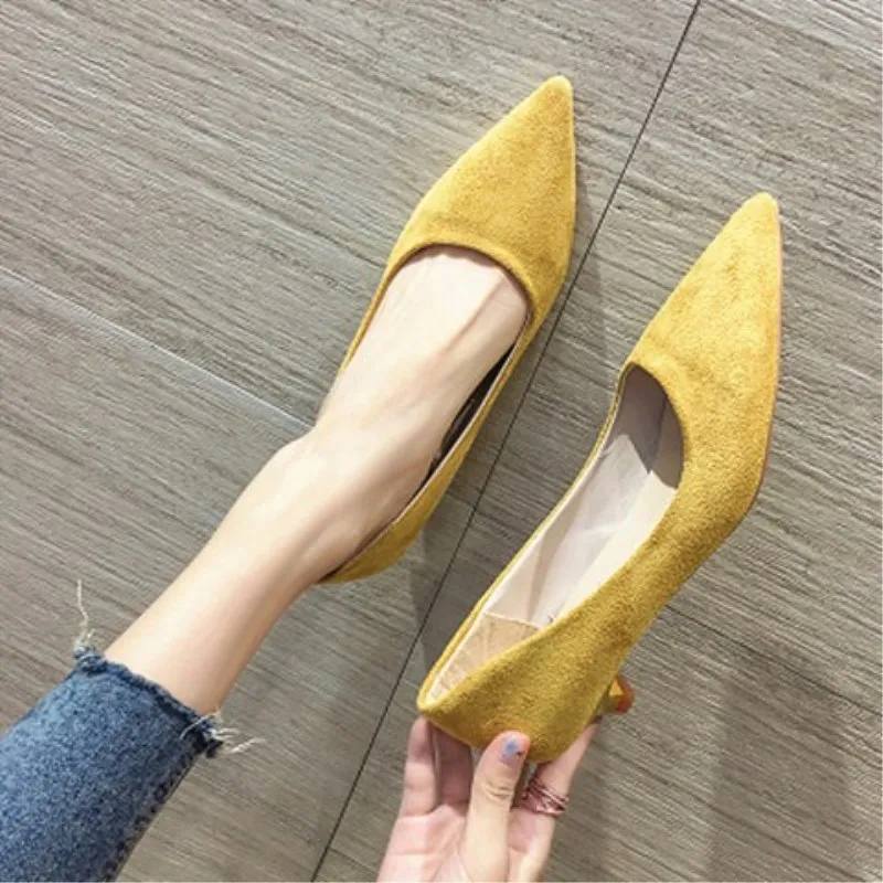 Женские туфли-лодочки SLHJC на низком каблуке 3 см без застежки заостренный носок