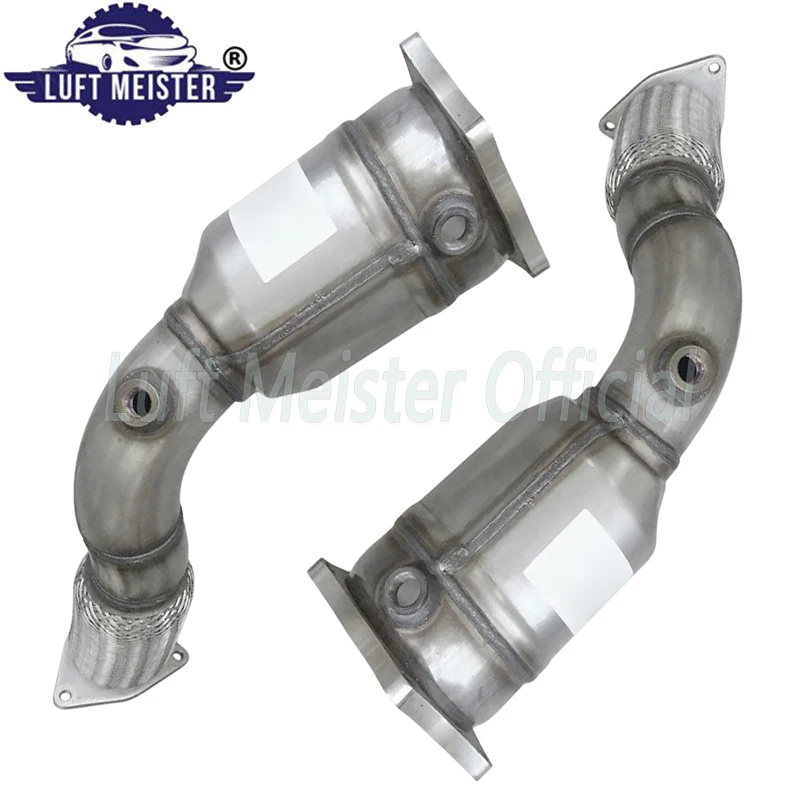 Пара передних каталитических преобразователей для Porsche Cayenne Turbo 4,8 T V8-Gas 2008-2010 выхлопной трубы 95511302150 95511302250