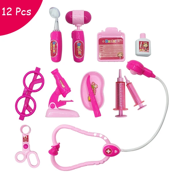 Medical Set 12 19 шт./компл. Детские ролевые игры медицинские игрушка "Медсестра" комплект Портативный чемодан аптечка детские развивающие ролевые игры Классические игрушки - Цвет: Medical Set 12