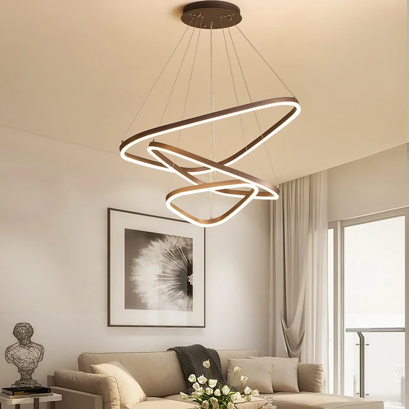 

Creative ring LED chandelier Living room dining room bedroom study lights Commercial restaurant cafe bar Lighting fixtures