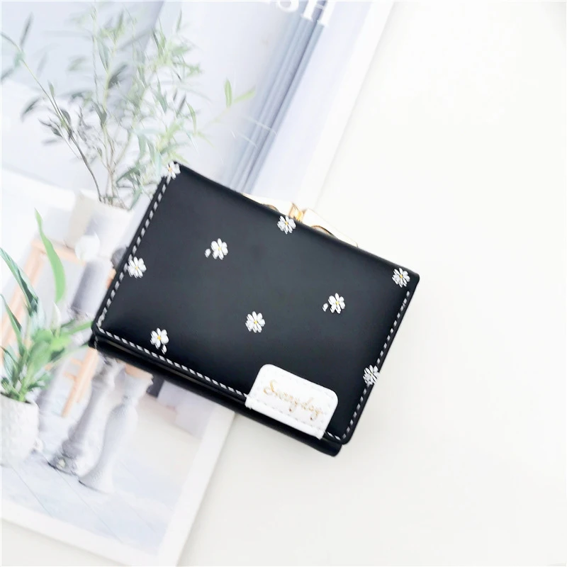 

PU Mini Purses 4-Color Fashion Women Short Wallets Fold Hasp Girl Female Money Card Photo Holder 500630