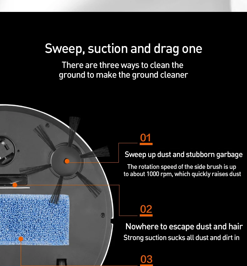 

2400mAh Robot Vacuum Cleaner Ultra-Thin USB Charging UV Light Cleaning Mopping Sweeper Machine Dust Removal robot aspirador