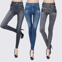 push up seamless high waist jeans leggings women autumn and winter elastic jeggings pants leggins stretch well