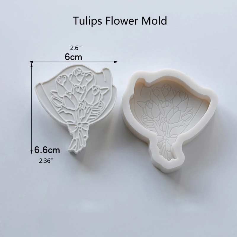 

6Pcs Line Drawing Flower Epoxy Resin Molds Bridal Bouquet Flower Gypsum Molds