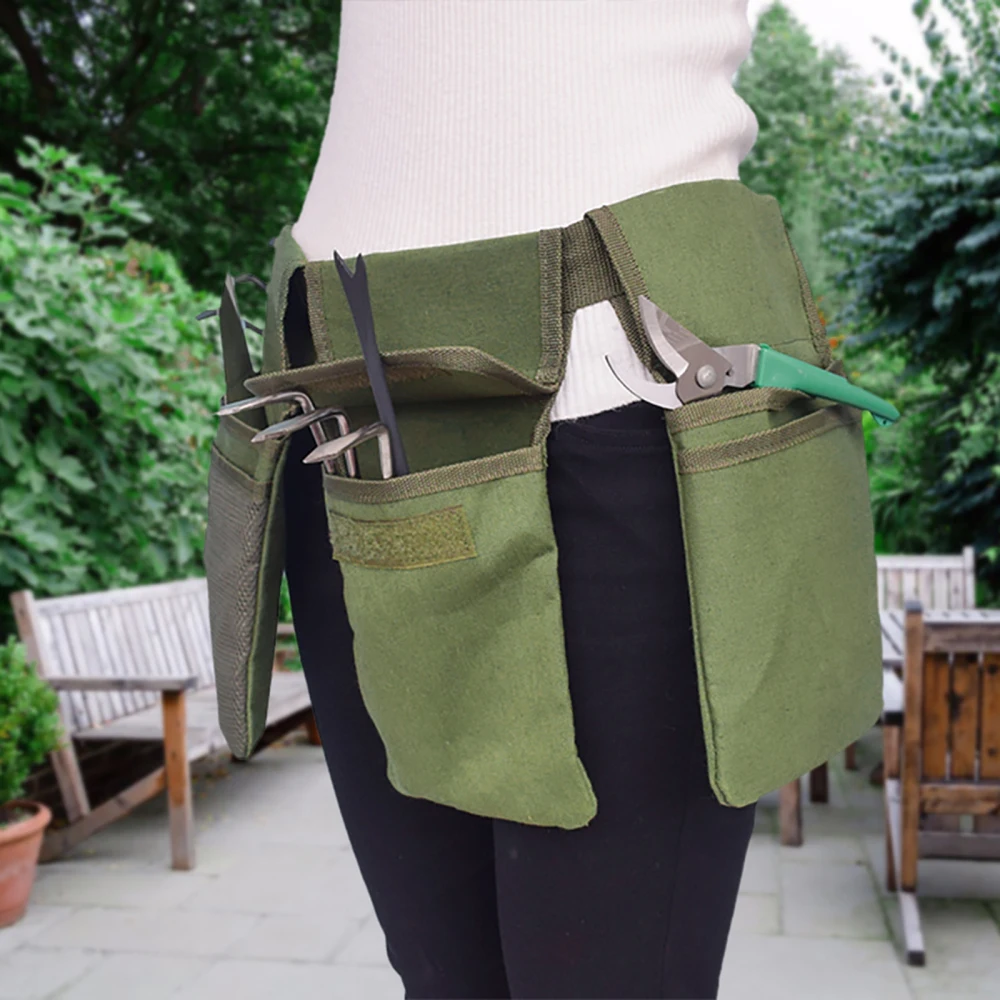 

Storage Bag With Pockets Oxford Fabric Canvas Gardening Supplies Multifunction Green Easy To Clean Garden Belt