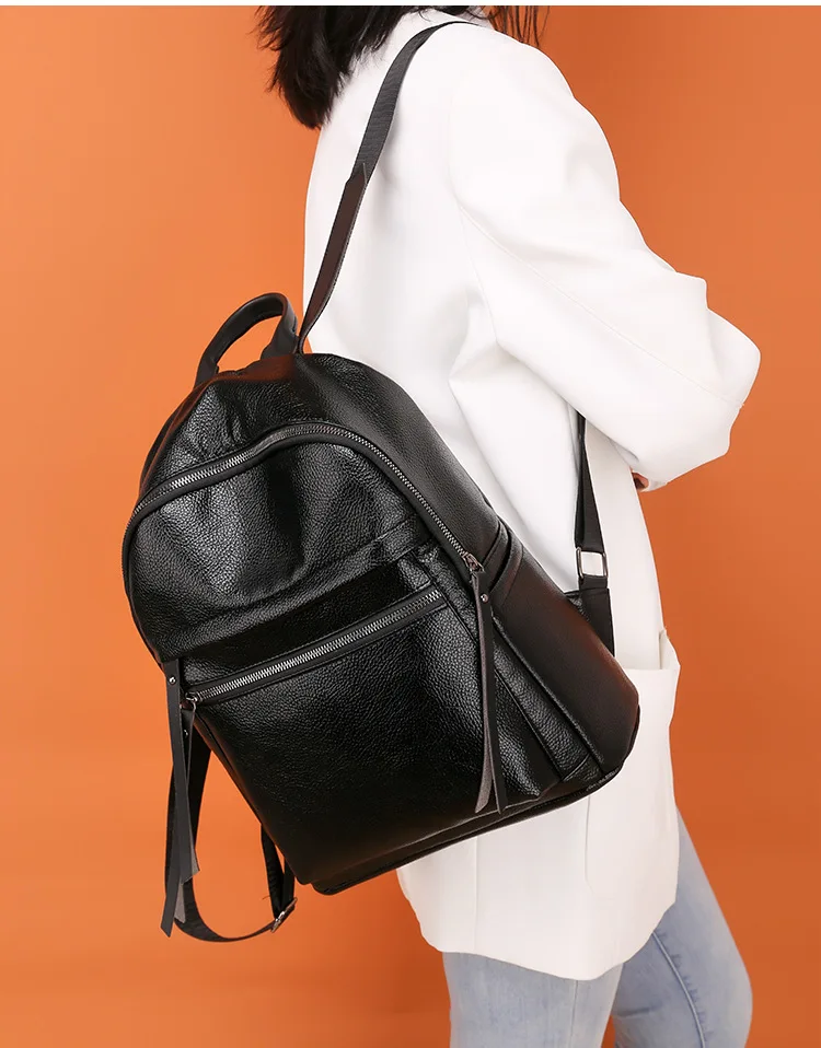 

Women Backpack High Capacity 2021 Casual Travel Backpacks Soft PU Leather Leisure Large Capacity Back Pack Daypack Bagpack RED