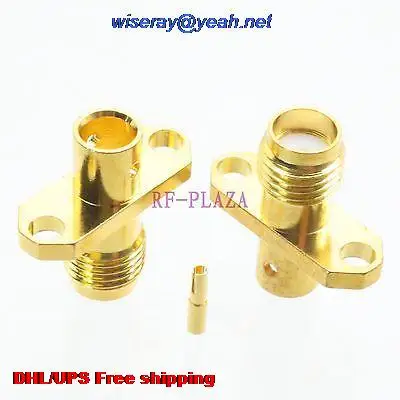 

DHL/EMS 500pcs Connector SMA female 2-holes flange solder semi-rigid RG402 0.141" cable -A3