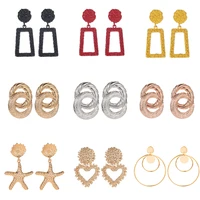 fashion gold drop earrings for women statement big geometric metal earring womens hanging earrings 2019 modern jewelry