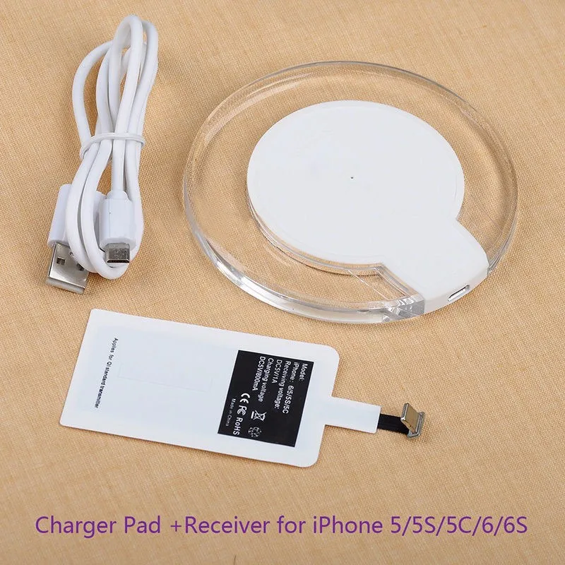 QI Wireless Charger Charge Pad With Wirelss Reciever For Iphone 5s se 6s 7 plus Qi Adapter Receiver | Мобильные телефоны и