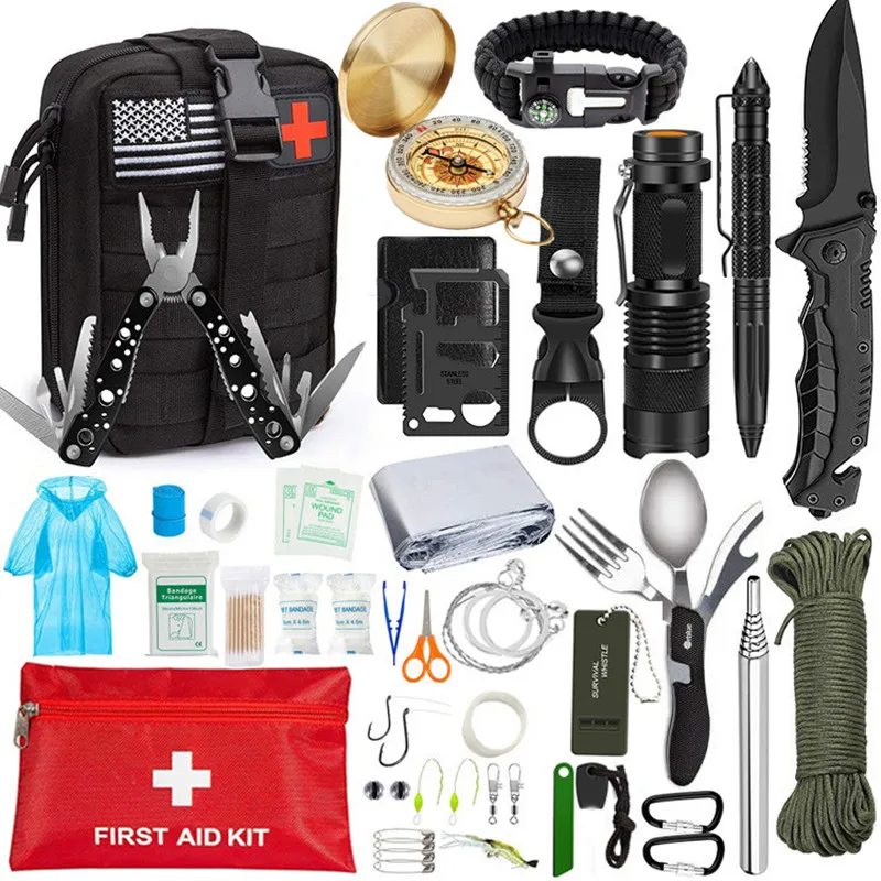 

200Pcs Tactical Molle EMT IFAK Pouch Emergency Survival Kit and First Aid Kit For Camping Hiking Hunting Home Car Earthquake