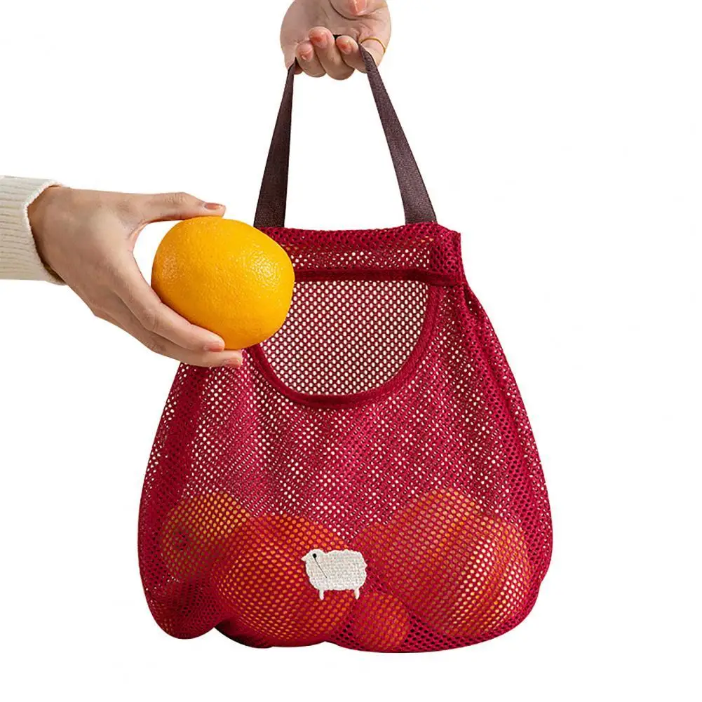

Fruit Vegetable Hanging Storage Bag Breathable Reusable Shopping Mesh Organizer
