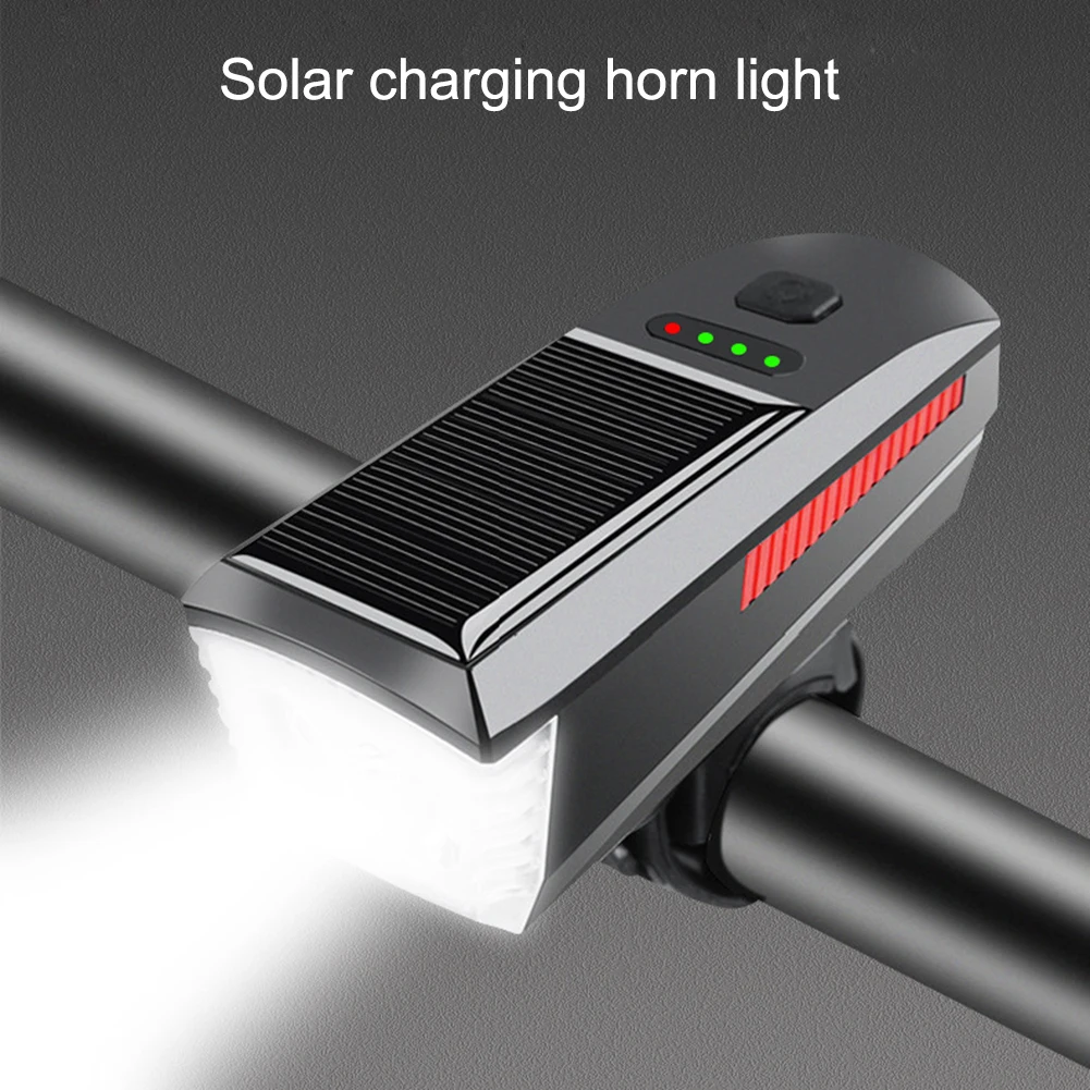 Велосипедная фара на солнечной энергии с гудком передний светодиодный фонарь T6