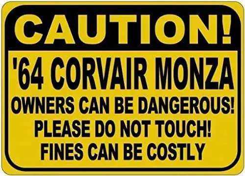 

Retro Vintage Style Sign 12x8in,1964 Corvair Monza Can Be Dangerous Caution Sign,Warning Caution Notice Safety Sign Metal Home H