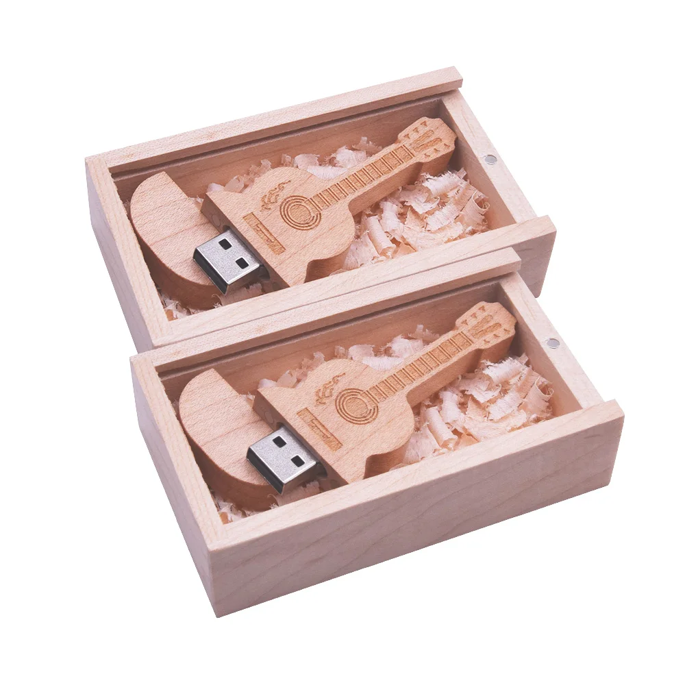 Новый Стиль Гитара Деревянный + коробка Usb флэш накопитель 2 0 Pendrive высокая