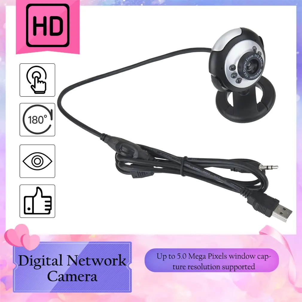 Arrival Webcam Web Cam Camera 1.3 Mega USB 6 LED for PC Laptop 2425# | Компьютеры и офис