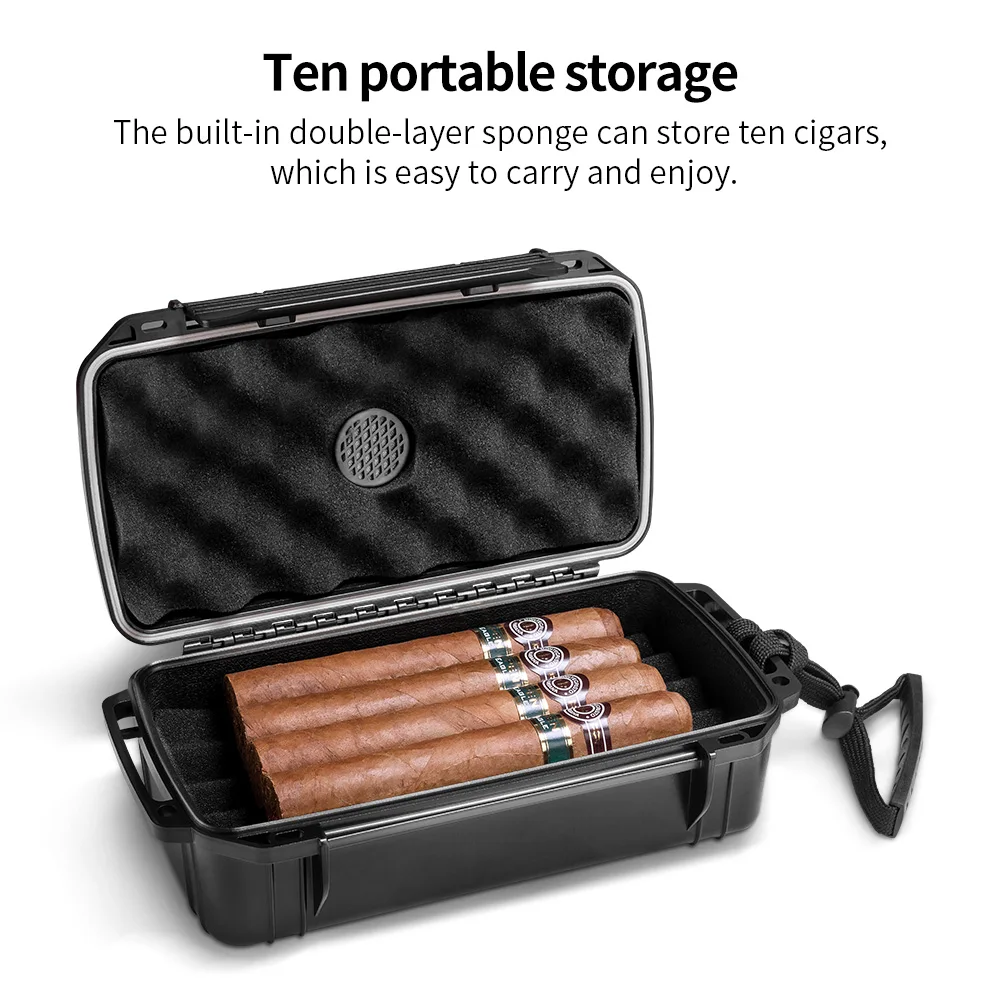 CIGARLOONG Новая черная коробка для сигар увлажняющий Портативный Водонепроницаемый