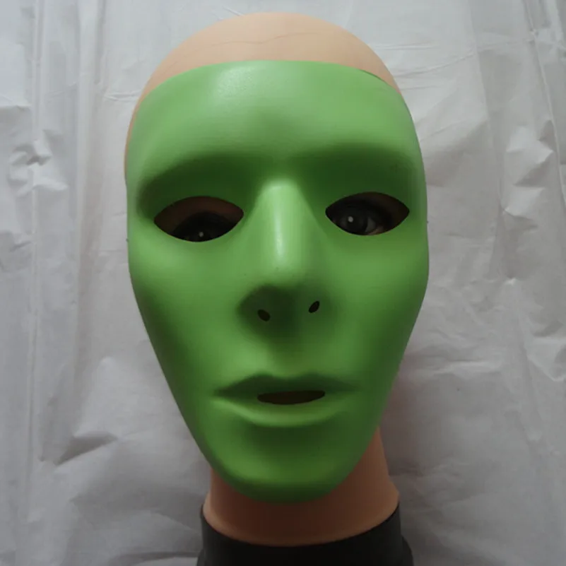 Светящаяся зеленая маска на лицо для Хэллоуина 50 шт./лот в стиле хип-хоп танцев