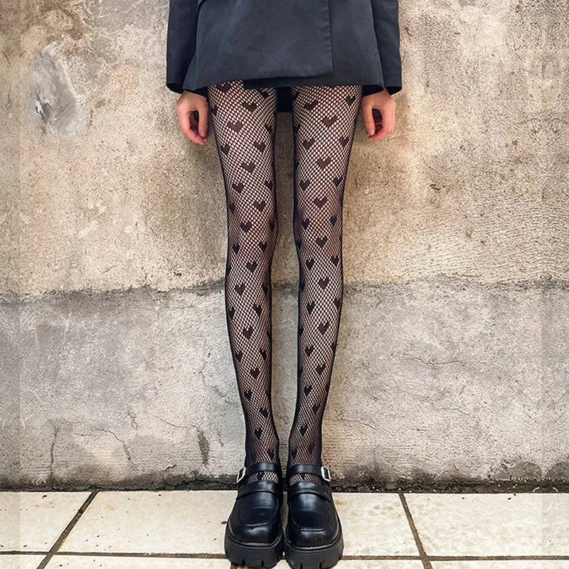 Пикантные колготки женские высокие чулки сетчатые ажурные Дамский подарок ретро