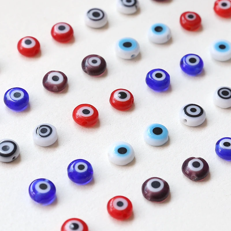 

Weird Little Eyes Mini Fun Glass Perforated Flat Beads DIY Handmade Jewelry Earrings Bracelet Beaded Material