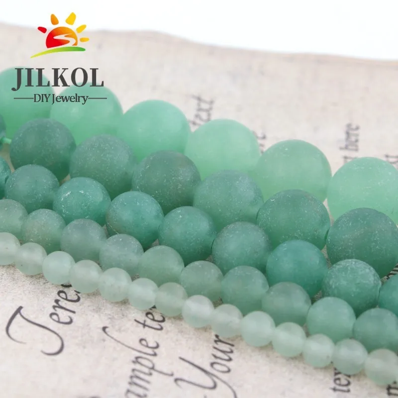Бусины-разделители камень зелёный авантюрин 4 6 8 10 12 мм натуральные матовые