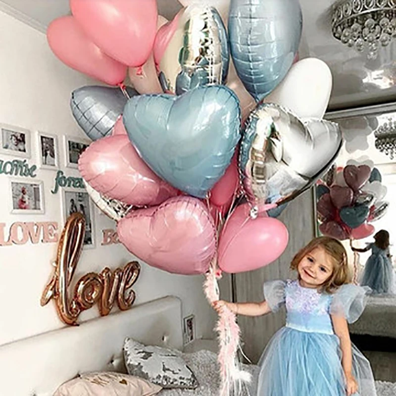 5 шт 18 дюймов красочные сердца фольги шарики свадебные украшения Любовь гелиевые