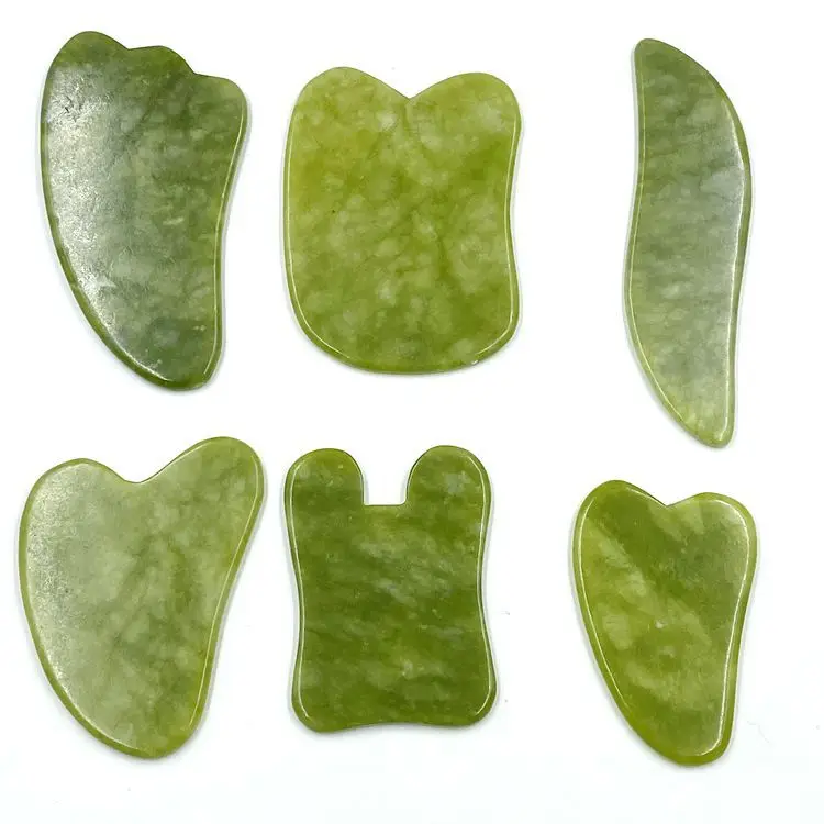

Green Natural Jade Guasha Scrapping Plate Gua Sha Massager Face Meridian Scrapping Plate Piece Massage Tools Arm Massage Tool