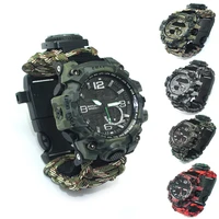 outdoor survival watch tactical rescue paracord watch bracelet medical multi functional compass thermometer for camping hiking