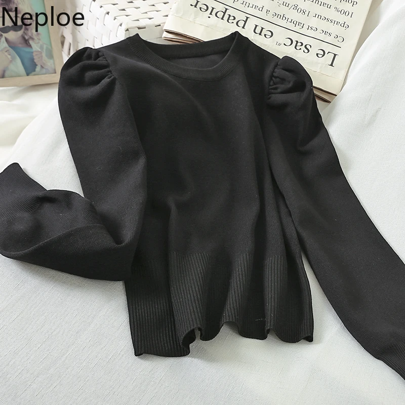 Neploe осенне-зимний базовый пуловер свитер вязаный джемпер с круглым вырезом и