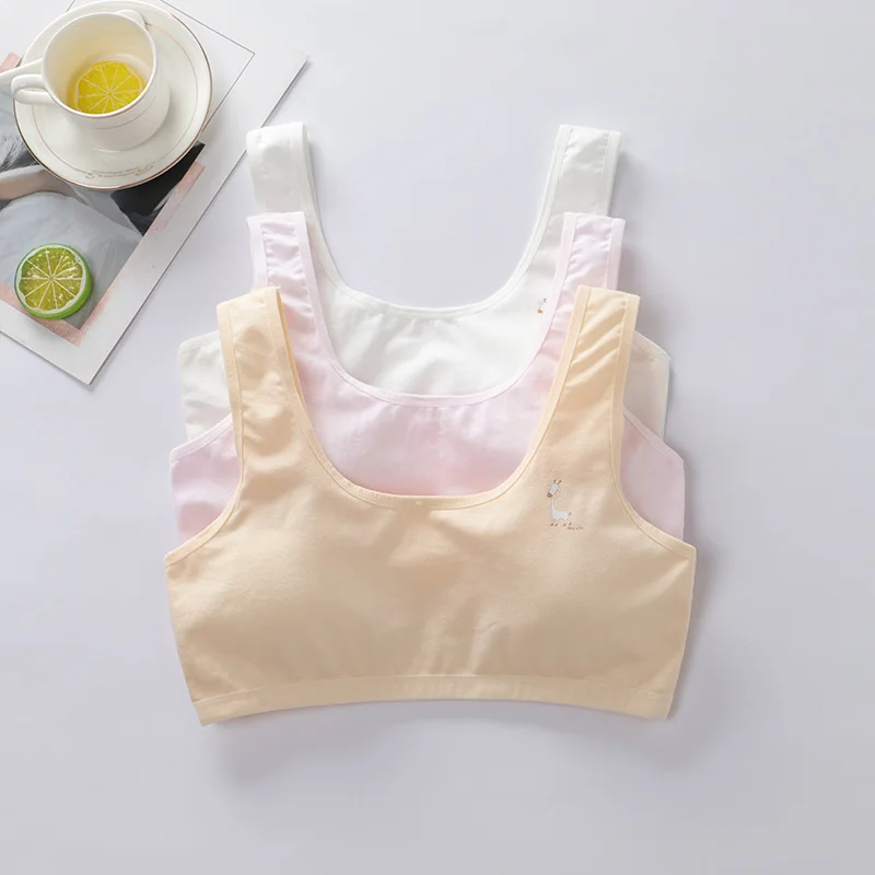3 шт./лот бюстгальтер для девочек Хлопковый детский спортивный из дышащей ткани