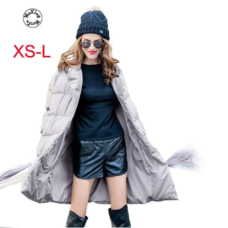 

Woxingwosu autumn winters European young warm large profile long tassels down coat big yards