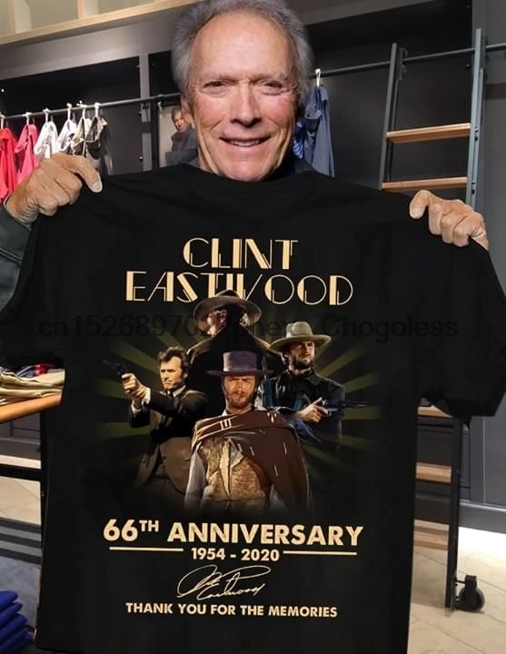 

Клинt eastwood, подпись на 66 юбилей, спасибо за воспоминания для фанатов, футболок, толстовок, свитеров