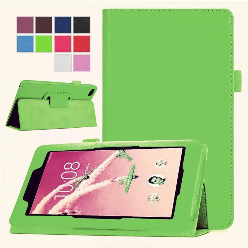 2 в сложенном виде чехол с текстурой Личи Чехол Магнитный для планшета Lenovo Tab M7 E7 4 7