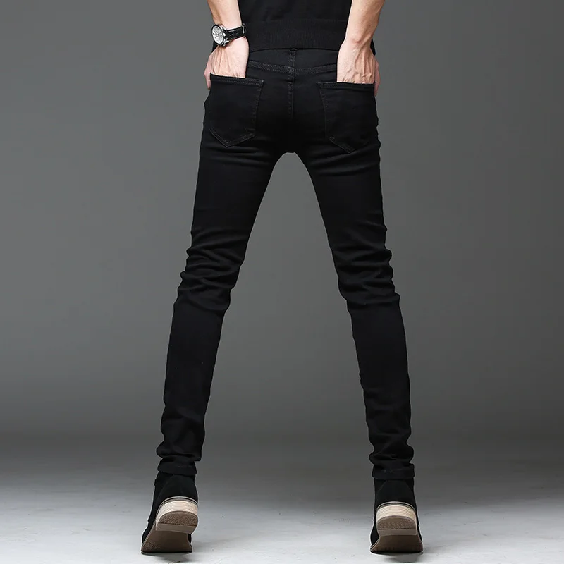 

2021 New High Quality Jeans Casual Slim Black Jeans Men's Straight Pencil Pants Fashion Men's Street Tight Men's Denim Trousers