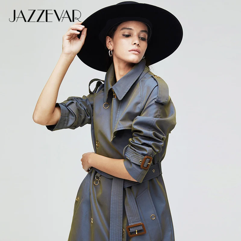 JAZZEVAR 2019 Новое поступление осенний плащ женская свободная одежда верхняя высокое