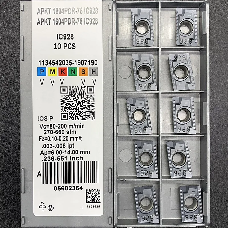 

APKT1604PDR-76 IC928 Milling Cutter Turning Tool Carbide Inserts 76 IC928 Face Lathe 10pcs