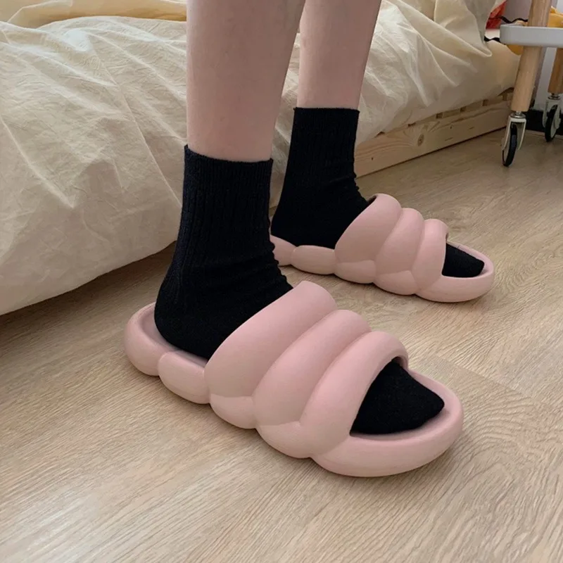 

MoneRffi Slippers Women Men Summer Fashion Home Bathroom Sandals Thick Bottom Couple Slides Non-Slip Floor Indoor Shoes Unisex