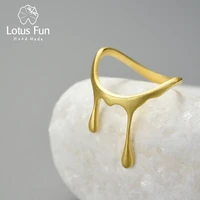 lotus fun 18k gold fashion drop honey fluid rings for women gift simple original 925 sterling silver fine jewelry 2021 trend new