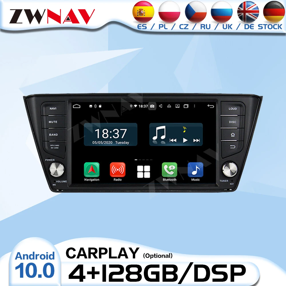 

128G 2 DIN Carplay Android 10 Radio Receiver For Skoda Fabia NJ3 2015 2016 2017 2018 Car Audio Stereo Video Player GPS Head Unit