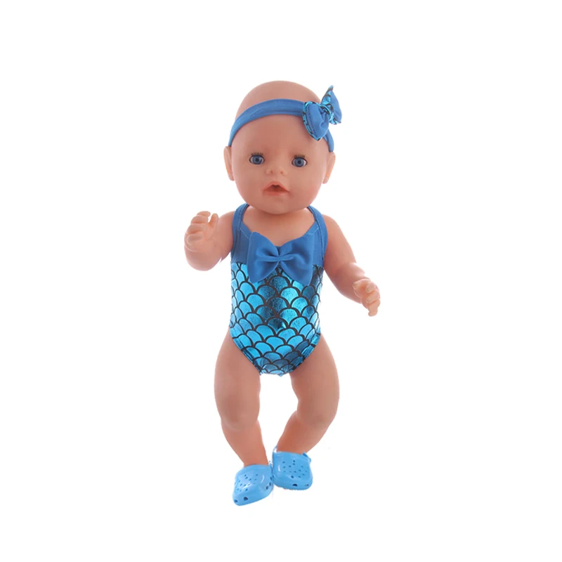 Doll Clothes  Swimming Suit Raniy Accessories Summer Hole Slipper For 18Inch American &43Cm Born Baby Our Generation Girl's Gift images - 6