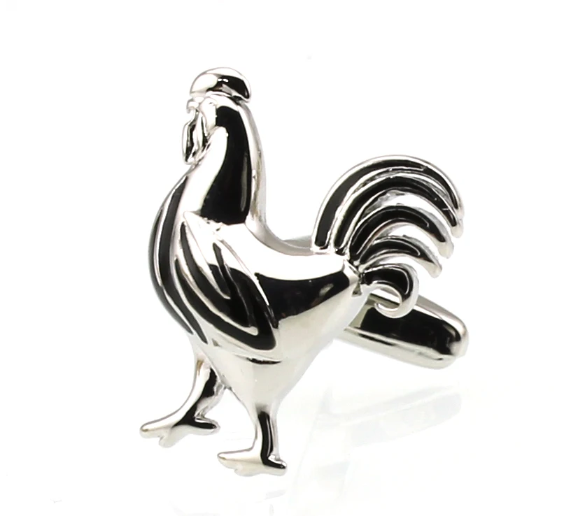 Мужские Запонки петушиные Серебристые черные запонки m4393 | Украшения и