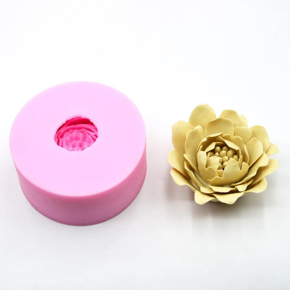 Новая Цветочная Форма 3D для мыла пион помадка торт силиконовая форма шоколадные