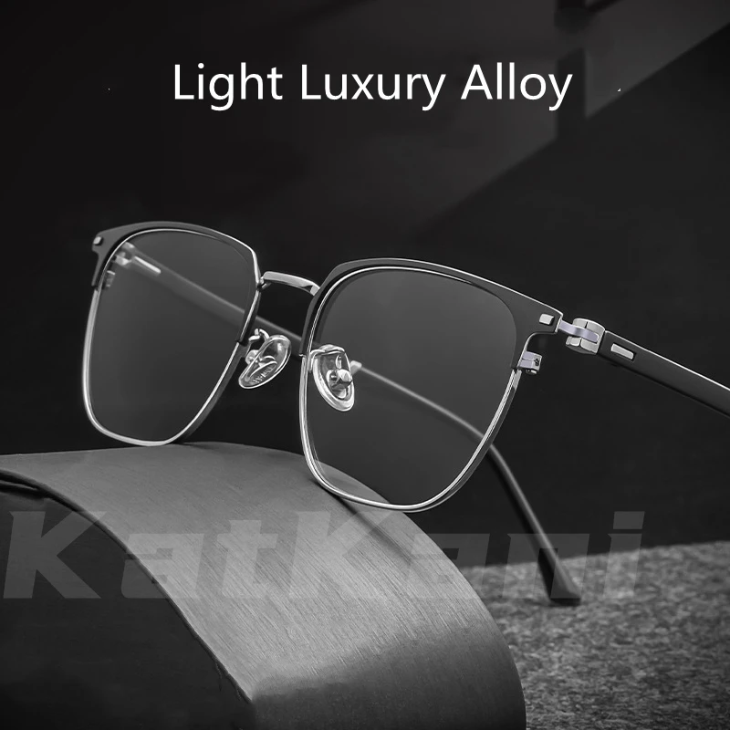 

KatKani Business Fashion High-quality Men Spectacle Frame Male Retro Ultra-light Optical Prescription Eyeglasses Frame 6120D
