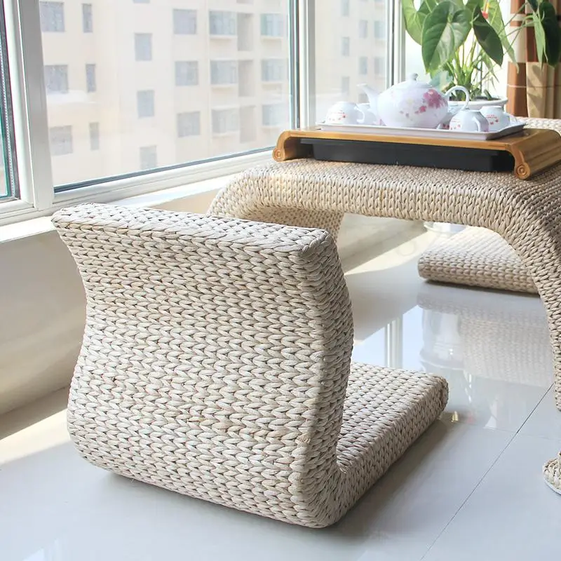 593 современный соломенный ротанговый стул для татами без ног в японском стиле